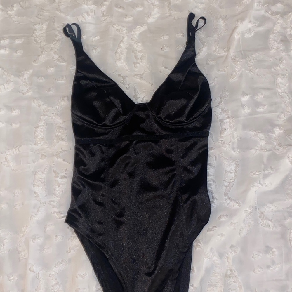 Faux leather body suit